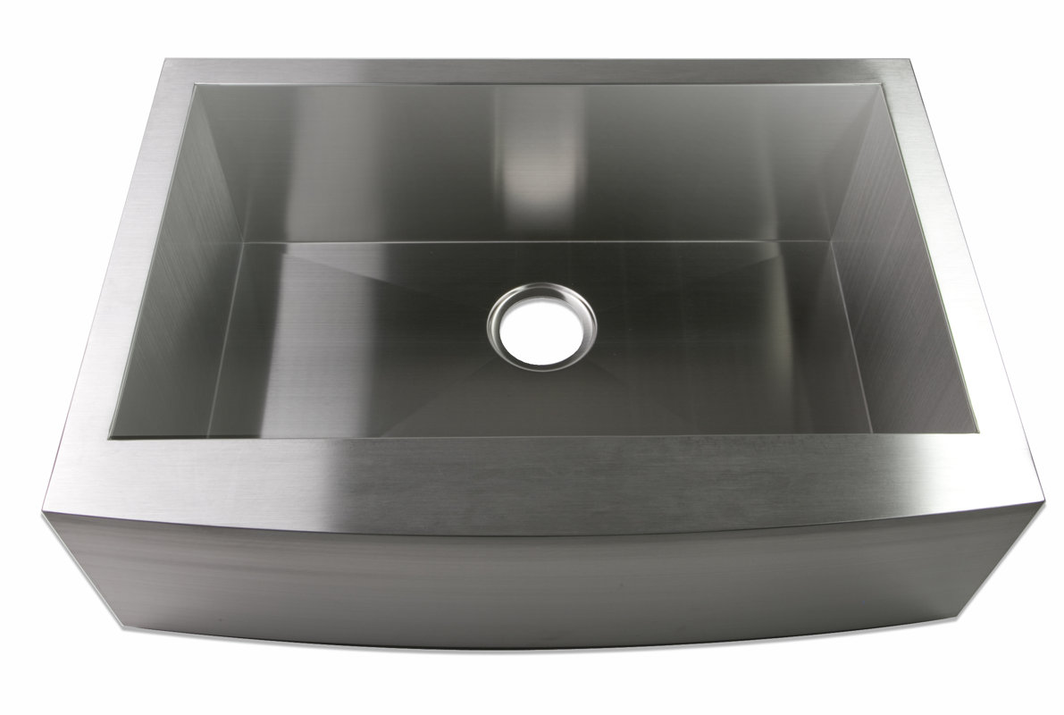 Luxier 30" x 21" Farmhouse Apron Single Bowl Stainless Steel Handmade